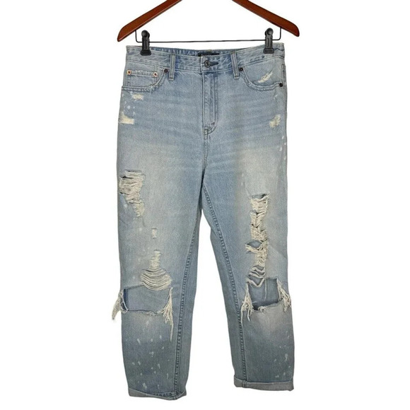 Abercrombie & Fitch Denim - Abercrombie & Fitch Annie High Rise Girlfriend Jeans Distressed Size 4R 27